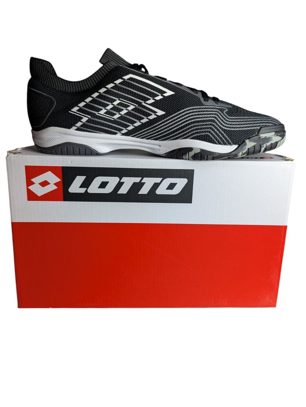 Lotto Tacto 250 ID Men's Size 10.5 Indoor Soccer Shoes 216457-5SW Black/White